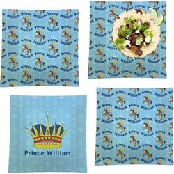 Custom Prince Set of 4 Glass Square Lunch / Dinner Plate 9.5" (Personalized)