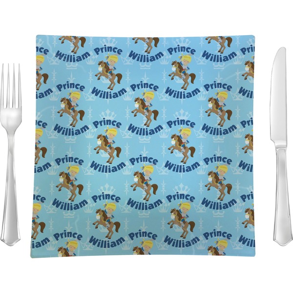 Custom Custom Prince Glass Square Lunch / Dinner Plate 9.5" (Personalized)