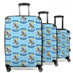 Custom Prince 3 Piece Luggage Set - 20" Carry On, 24" Medium Checked, 28" Large Checked (Personalized)