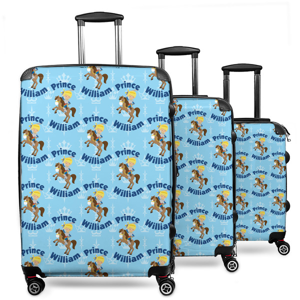 Custom Custom Prince 3 Piece Luggage Set - 20" Carry On, 24" Medium Checked, 28" Large Checked (Personalized)