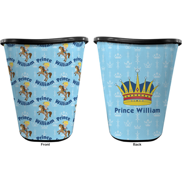 Custom Prince Trash Can Black - Front and Back - Apvl