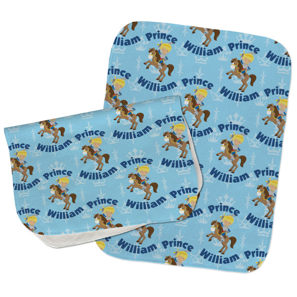 Custom Prince Two Rectangle Burp Cloths - Open & Folded