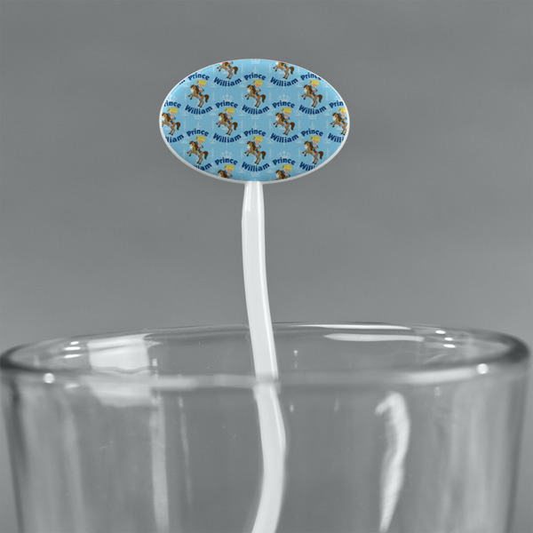 Custom Prince White Plastic 7" Stir Stick - Oval - Main