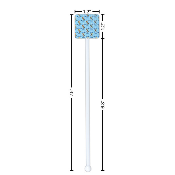 Custom Prince White Plastic Stir Stick - Square - Dimensions