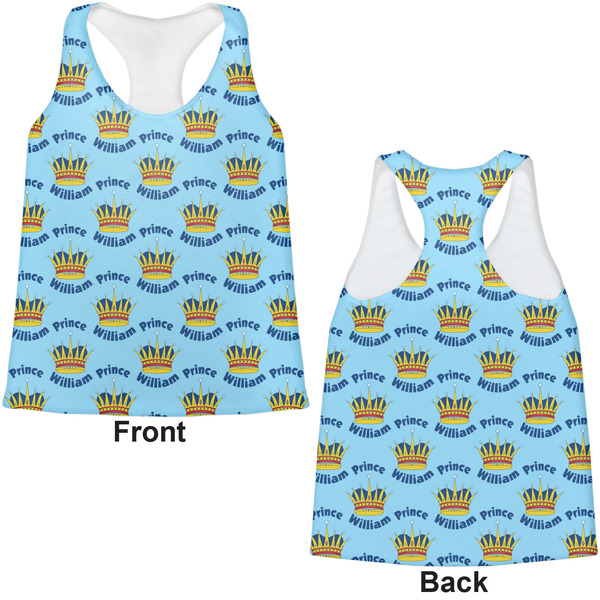 Custom Prince Womens Racerback Tank Tops - Medium - Front and Back