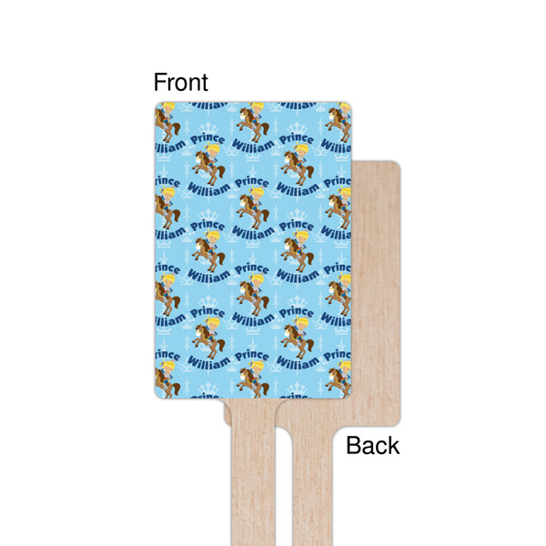 Custom Prince Wooden 6.25" Stir Stick - Rectangular - Single - Front & Back