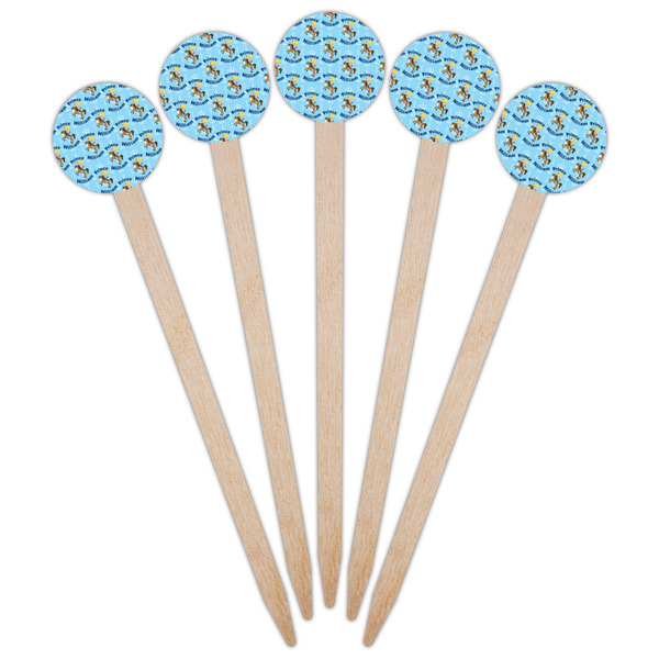 Custom Prince Wooden 6" Food Pick - Round - Fan View