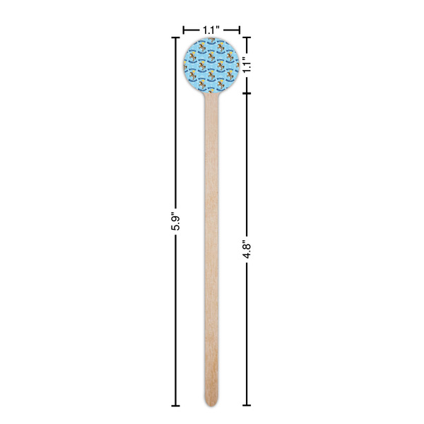 Custom Prince Wooden 6" Stir Stick - Round - Dimensions