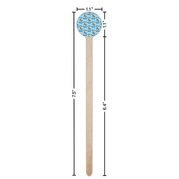 Custom Prince Wooden 7.5" Stir Stick - Round - Dimensions