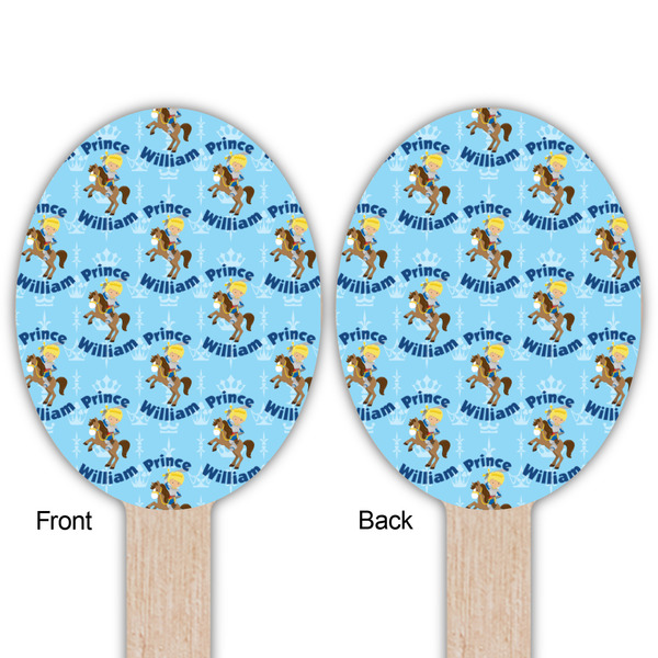 Custom Prince Wooden Food Pick - Oval - Double Sided - Front & Back