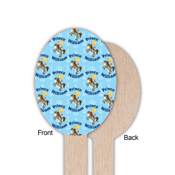 Custom Prince Wooden Food Pick - Oval - Single Sided - Front & Back