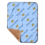 Prince Sherpa Baby Blanket - 30" x 40" w/ Name All Over