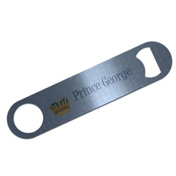 Prince Bar Bottle Opener - Silver w/ Name All Over