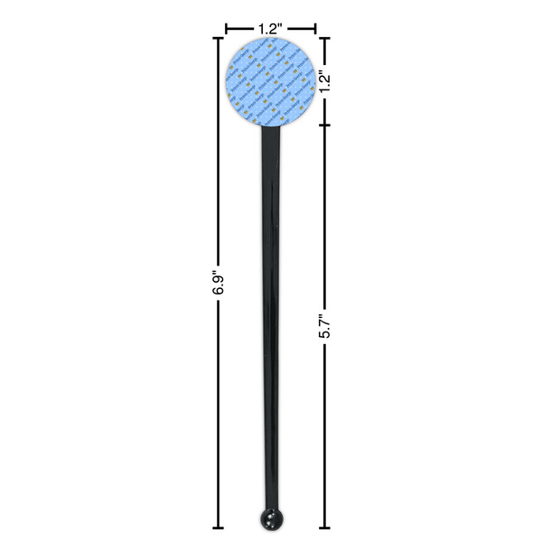 Prince Black Plastic 7" Stir Stick - Round - Dimensions