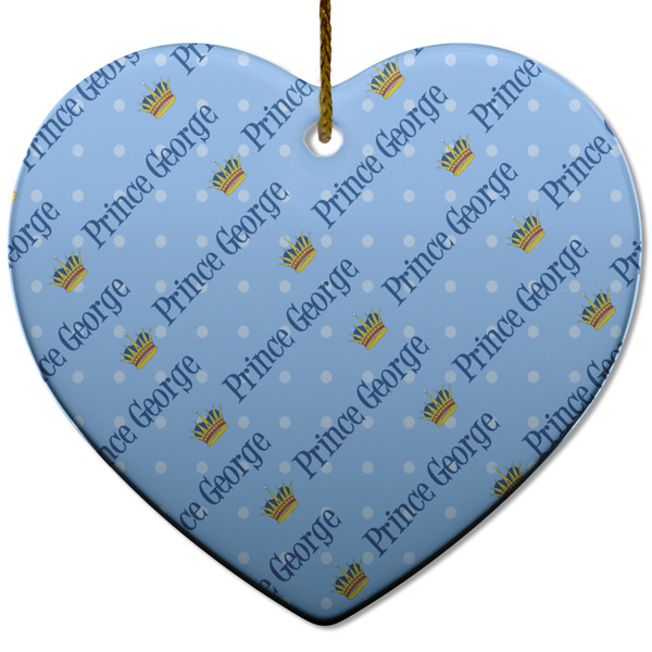 Prince Ceramic Flat Ornament - Heart (Front)
