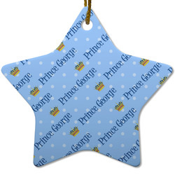 Prince Star Ceramic Ornament w/ Name All Over