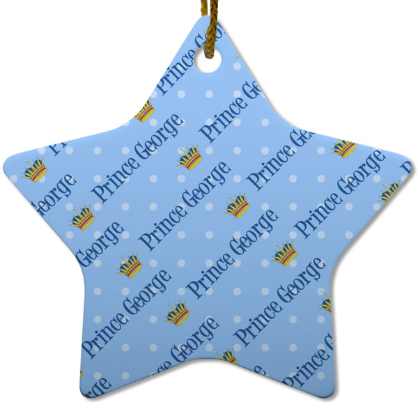 Prince Ceramic Flat Ornament - Star (Front)