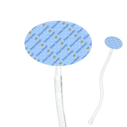 Prince 7" Oval Plastic Stir Sticks - Clear (Personalized)