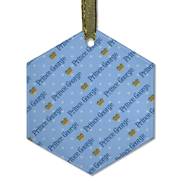 Prince Frosted Glass Ornament - Hexagon
