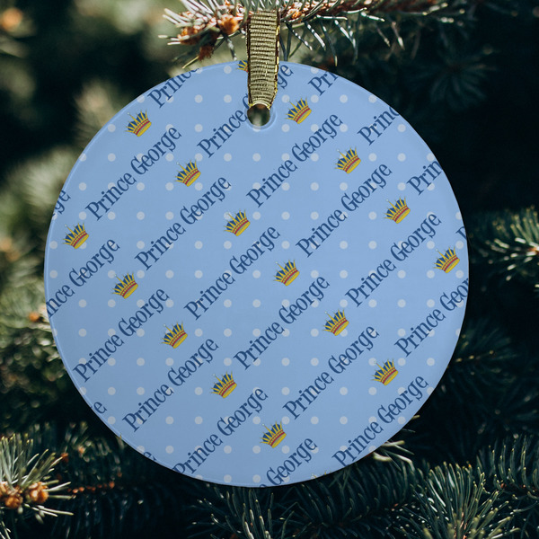 Prince Frosted Glass Ornament - Round (Lifestyle)