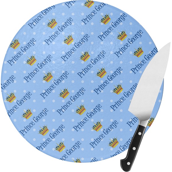 Custom Prince Round Glass Cutting Board - Medium (Personalized)