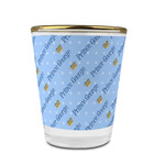 Prince Glass Shot Glass - 1.5 oz - with Gold Rim - Set of 4 (Personalized)