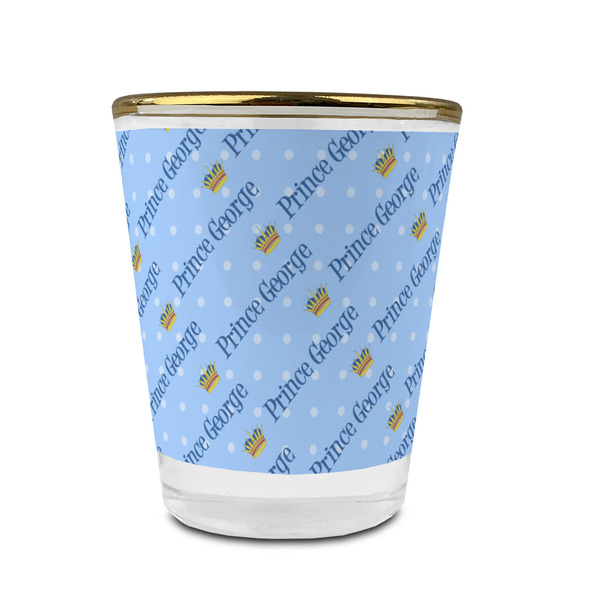 Prince Glass Shot Glass - With gold rim - FRONT