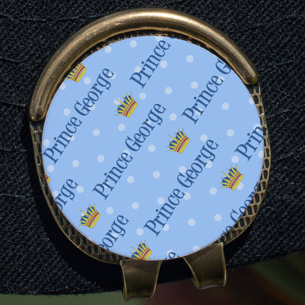 Prince Golf Ball Marker Hat Clip - Gold - Close Up