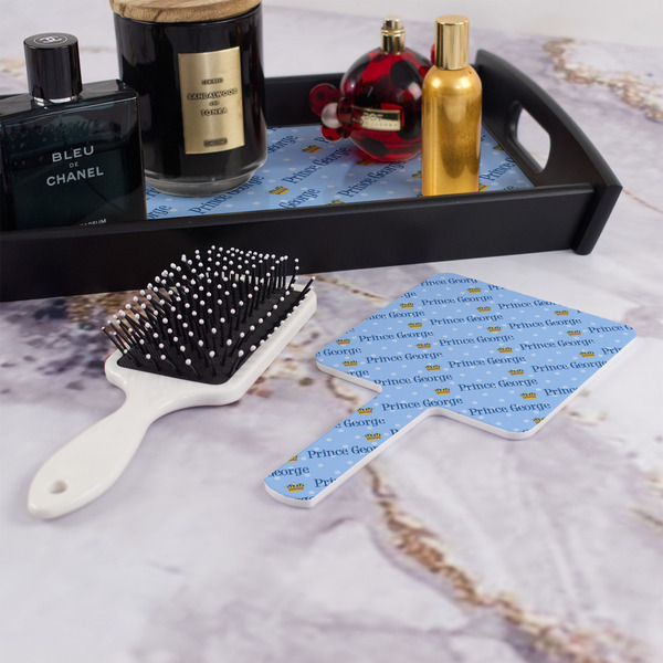 Prince Hand Mirror - With Hair Brush