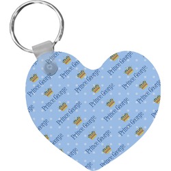 Prince Heart Plastic Keychain w/ Name All Over