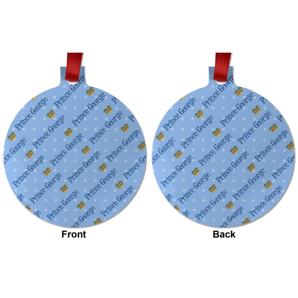 Prince Metal Ball Ornament - Front and Back