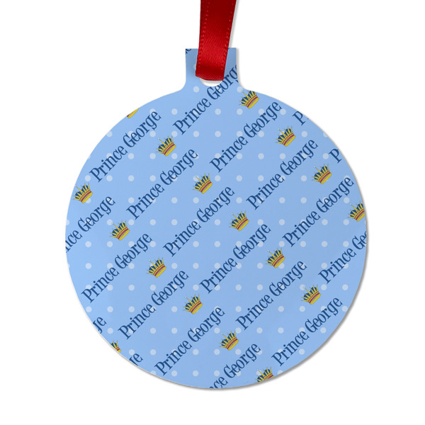 Custom Prince Metal Ball Ornament - Double Sided w/ Name All Over