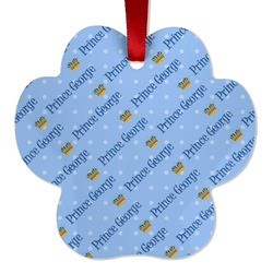 Prince Metal Paw Ornament - Double Sided w/ Name All Over
