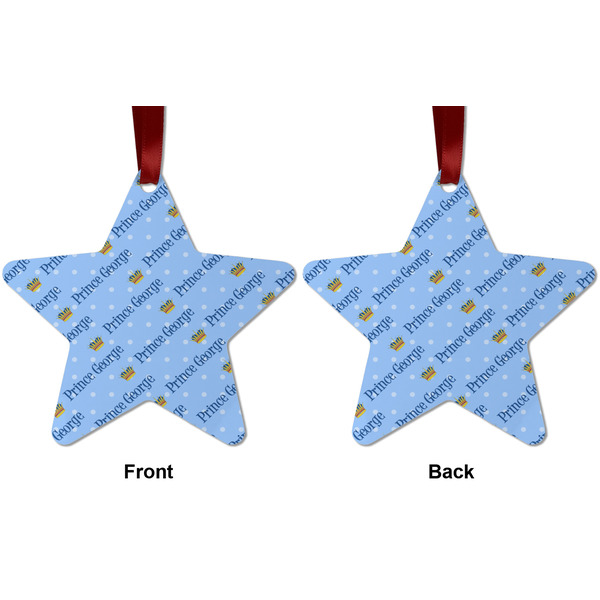 Prince Metal Star Ornament - Front and Back