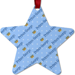 Prince Metal Star Ornament - Double Sided w/ Name All Over