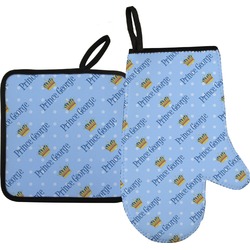 Prince Oven Mitt & Pot Holder Set w/ Name All Over