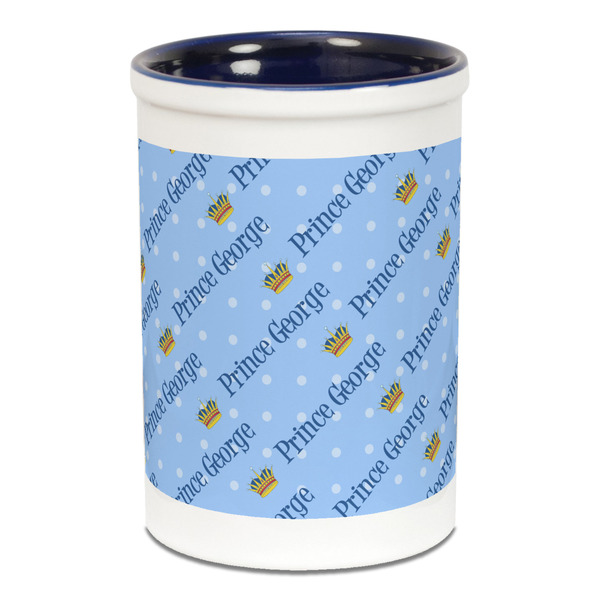 Custom Prince Ceramic Pencil Holders - Blue