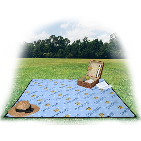 Prince Picnic Blanket - with Basket Hat and Book - in Use