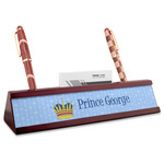 Prince Red Mahogany Nameplate with Business Card Holder (Personalized)