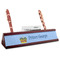 Prince Red Mahogany Nameplates with Business Card Holder - Angle