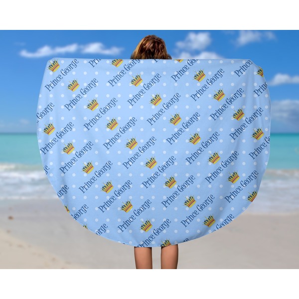 Prince Round Beach Towel - In Use