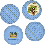 Prince Set of 4 Glass Lunch / Dinner Plate 10" (Personalized)