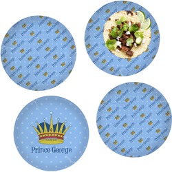 Prince Set of 4 Glass Lunch / Dinner Plate 10" (Personalized)