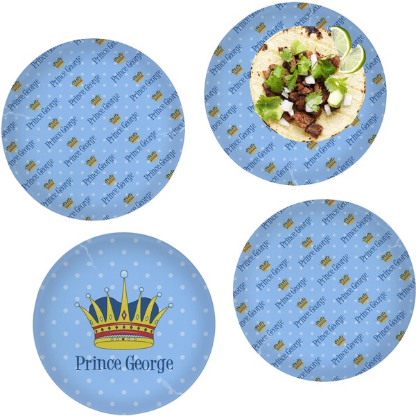 Custom Prince Set of 4 Glass Lunch / Dinner Plate 10" (Personalized)