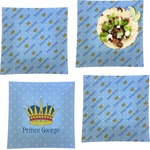 Prince Set of 4 Glass Square Lunch / Dinner Plate 9.5" (Personalized)