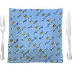 Prince 9.5" Glass Square Lunch / Dinner Plate- Single or Set of 4 (Personalized)