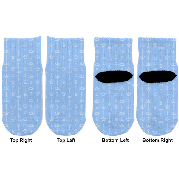 Prince Toddler Ankle Socks - Double Pair - Front and Back - Apvl