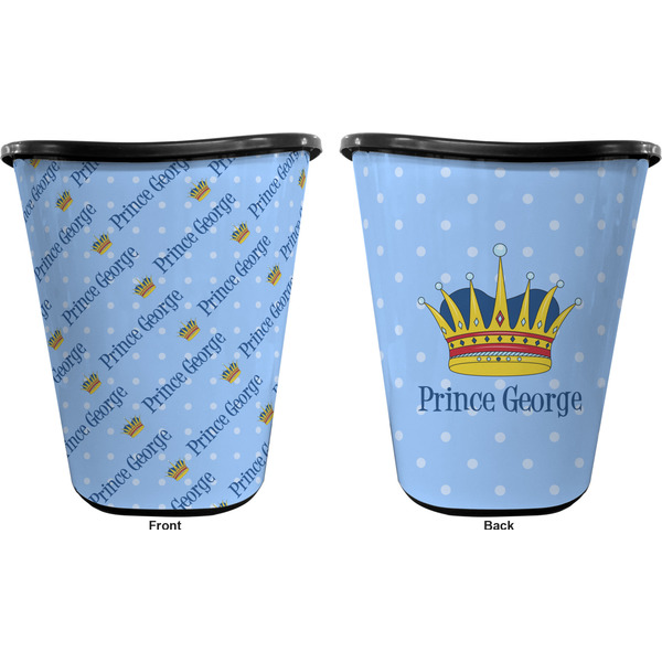 Prince Trash Can Black - Front and Back - Apvl