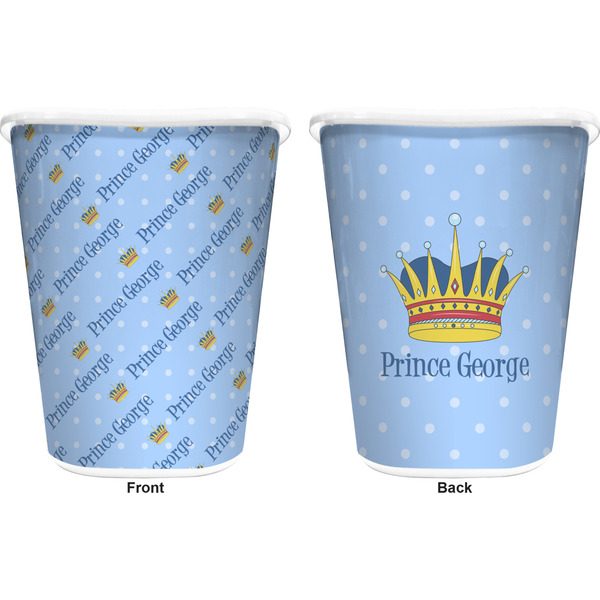 Prince Trash Can White - Front and Back - Apvl