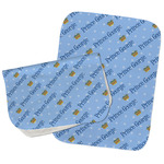 Prince Burp Cloths - Fleece - Set of 2 w/ Name All Over